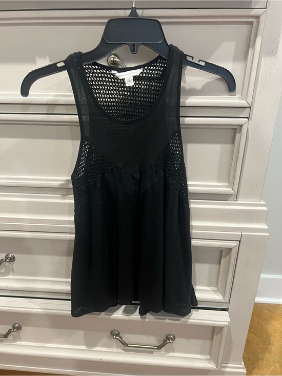 American Eagle Outfitters Tops - American Eagle Outfitters Black Mesh Yoke Tank Top